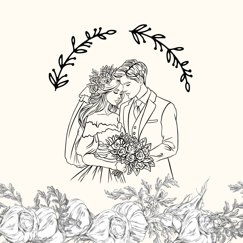 Botanical Sketch wedding theme preview